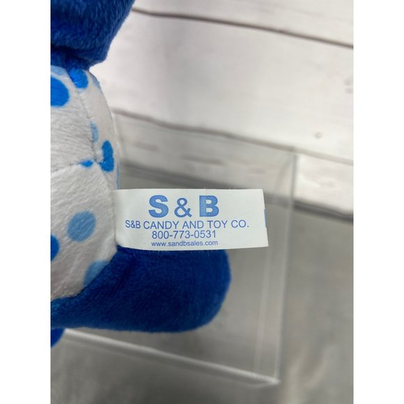 S & B Candy‎ And Toy Teddy Bear Blue Polka Dot Stuffed Plush Animal Toy - Picture 5 of 5